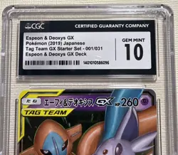 Pokemon Espeon & Deoxys GX #001/031 Japanese CGC 10 Gem Mint Tag Team - Image 3