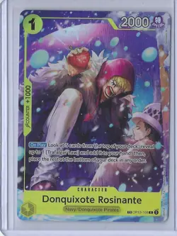 Donquixote Rosinante - OP12-108 The Azure Sea's Seven Foil Mint Scan of card - Image 1