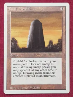 Magic The Gathering REVISED EDITION BASALT MONOLITH card MTG - Image 1