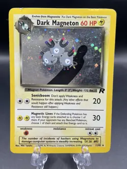 Pokemon TCG Dark Magneton 11/82 Team Rocket Unlimited Holo Rare SWIRL HP - Image 1