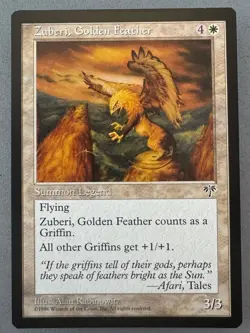 Zuberi, Golden Feather MTG Mirage-Unplayed Near Mint-RESERVE LIST Vintage Magic - Image 1