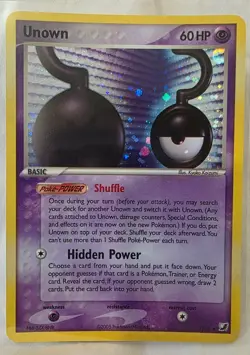 2005 Pokemon EX Unseen Forces Unown-Holo #U/28 *SUPER RARE* - Image 1