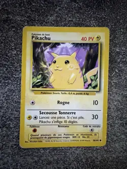 PIKACHU COMMUNE - POKEMON 58/102 SET DE BASE EDITION 2 FR - Image 1