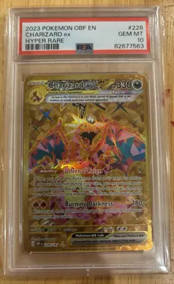 Pokemon TCG Charizard EX Obsidian Flames Hyper Rare Card 228/197 PSA 10 - Image 1