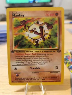 1999 Pokemon 55/64 Mankey Jungle Common 1st Edition Mint! - Image 1