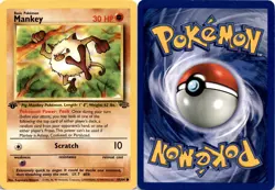 1999 Pokemon, Jungle, #55/64 Mankey, 1st Edition, Common - Image 1