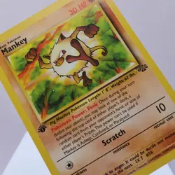 Pokemon TCG - Mankey 55/64 Jungle Common 1st Edition WOTC 1999 - EXC/NM - Image 1