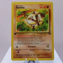 Pokemon TCG - Mankey 55/64 Jungle Common 1st Edition WOTC 1999 - EXC/NM - Image 2