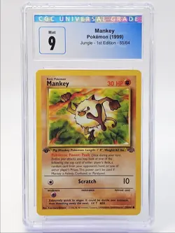 MANKEY 1999 POKEMON JUNGLE 1ST EDITION COMMON 55/64 CGC 9 Q5415 - Image 1