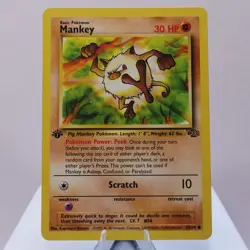 Pokemon TCG - Mankey 55/64 Jungle Common 1st Edition WOTC 1999 - NM - Image 2