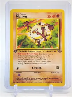 MANKEY 1999 POKEMON JUNGLE 1ST EDITION COMMON 55/64 Q3627 - Image 1
