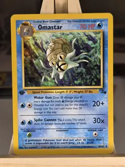Omastar 40/62 Uncommon 1st Edition Fossil 1999 - Pokemon Card TCG (Excellent) - Image 1