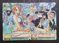 2 CARDS DON SET ~ ONE PIECE Nami Nico Robin BEACH SUMMER Doujin Holo TCG Card - Image 1