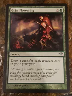 Grim Flowering Dark Ascension Mtg Card Mint Condition - Image 1