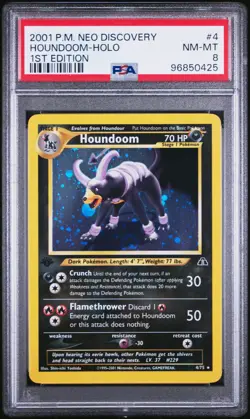 🔥 PSA 8 1ST EDITION HOUNDOOM HOLO RARE | NEO DISCOVERY 4/75 | CLEAN 🔥 - Image 2