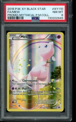 Mew XY110 XY BLACK STAR PROMO Holo PSA 8 NM-MT - Image 1