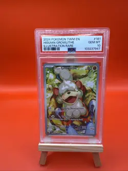 Hisuian Growlithe 181/167 Pokemon Twilight Masquerade Illustration Rare PSA 10 - Image 1