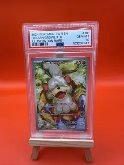 Hisuian Growlithe 181/167 Pokemon Twilight Masquerade Illustration Rare PSA 10 - Image 2