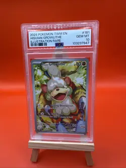 Hisuian Growlithe 181/167 Pokemon Twilight Masquerade Illustration Rare PSA 10 - Image 3
