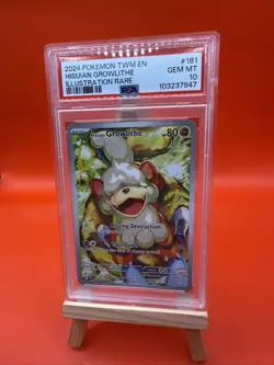 Hisuian Growlithe 181/167 Pokemon Twilight Masquerade Illustration Rare PSA 10 - Image 4