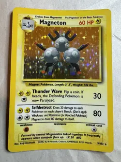 Pokemon TCG Magneton 009/102 Base Set Holo vintage card - Image 1