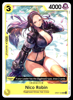 NICO ROBIN OP07-104 UC 500 YEARS IN THE FUTURE ONE PIECE TCG NM - Image 1