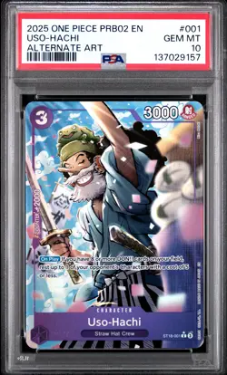2025 ONE PIECE PRB02-PREMIUM BOOSTER ALTERNATE ART #001 USO-HACHI PSA 10 - Image 1