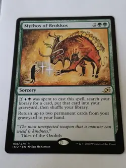 Mythos of brokkos Ikoria lair Of Behemoths Mtg Card Mint Condition Rare - Image 1