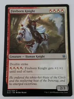 Fireborn Knight Throne Of Eldraine Mtg Card Mint Condition - Image 1