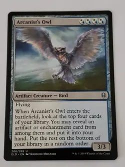 Arcanist's Owl Throne of Eldraine Mtg Card Mint Condition - Image 1