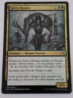 Savvy Hunter Throne of Eldraine Mtg Card Mint Condition - Image 1