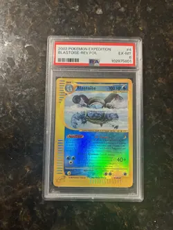 2002 POKEMON EXPEDITION #4 BLASTOISE-REVERSE FOIL PSA 6 - Image 1