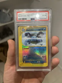2002 POKEMON EXPEDITION #4 BLASTOISE-REVERSE FOIL PSA 6 - Image 3