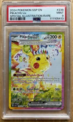 Pokemon TCG Pikachu EX 238/191 PSA 9 Special Illustration Rare Surging Sparks - Image 1