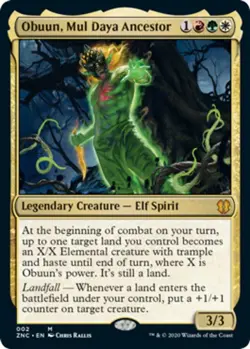 Obuun, Mul Daya Ancestor - Foil Light Play, English Magic the Gathering MTG Comm - Image 1