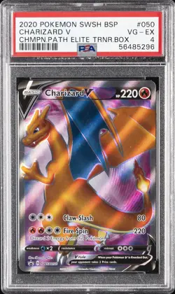 2020 POKEMON SWSH BLACK STAR PROMO #050 CHARIZARD V PSA 4 - Image 1