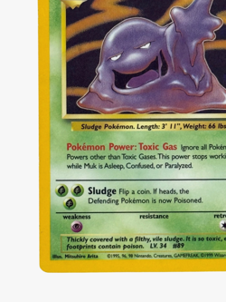 Muk 13/62 Holo Rare Unlimited Fossil Set 1999 - Pokemon Card TCG (NM) - Image 3