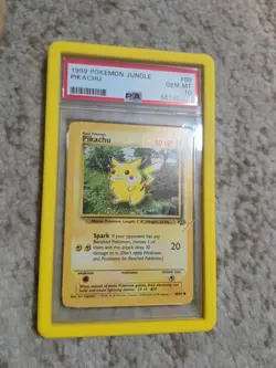 1999 WOTC POKEMON JUNGLE UNLIMITED PIKACHU 60/64 COMMON PSA 10 GEM MINT - Image 1
