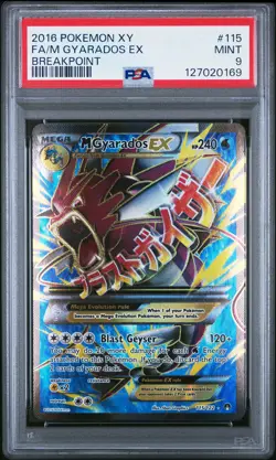 2016 POKEMON XY BREAKPOINT #115 FULL ART/M GYARADOS EX PSA 9 - Image 1