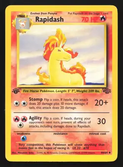Pokemon Rapidash 44/64 WotC Jungle 1st Edition Uncommon MP - Image 1