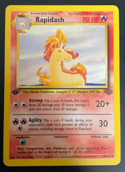 POKEMON 1ST EDITION JUNGLE RAPIDASH UNCOMMON CARD 44/64 - Image 1