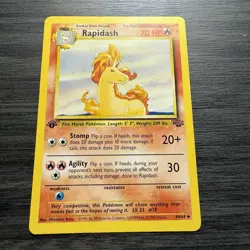 Pokemon TCG Rapidash 44/64 Jungle 1st Edition Uncommon LP - Image 1
