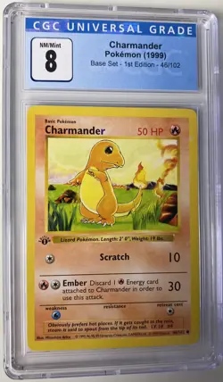 Pokemon Shadowless Charmander 1st Edition Base Set 46/102 CGC 8 PSA BGS 9 ❓🔥 - Image 1