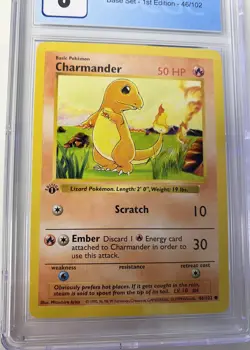 Pokemon Shadowless Charmander 1st Edition Base Set 46/102 CGC 8 PSA BGS 9 ❓🔥 - Image 3