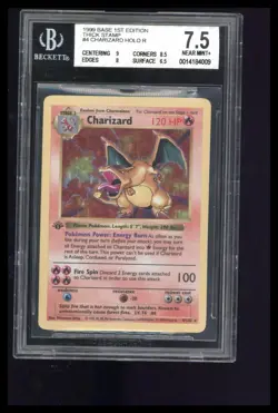 1999 Pokemon BGS 7.5 NM+ /w 9 1st Edition Charizard 4/102 Base Set Shadowless - Image 1