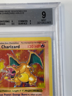 1999 Pokemon Base Set Shadowless Charizard Holo Rare #4/102 BGS 9 Plus - Image 4