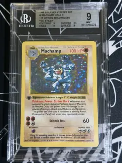 Machamp Shadowless 1st Edition Holo Rare 1999 Pokemon Base Set 8/102 BGS 9 Mint - Image 1
