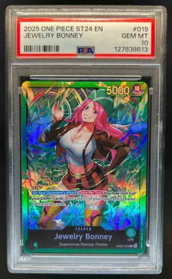 2024 One Piece 500 Years in the Future Jewelry Bonney Leader #OP07-019 PSA 10 - Image 1