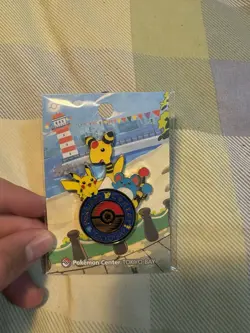 Pokemon center Tokyo-Bay logo Pin Japan exclusive sealed Ampharos Pikachu Marill - Image 1