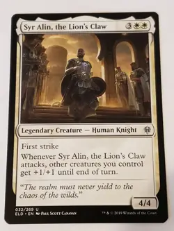 Syr Alin, The Lion's Claw Throne of Eldraine Mtg Card Mint Condition - Image 1